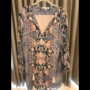 Silk blue multi dress